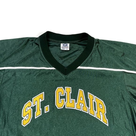 Vintage Saxon Athletic Pullover‎ Jersey Shirt Womens 38 Green St Clair Canada V - Picture 2 of 5